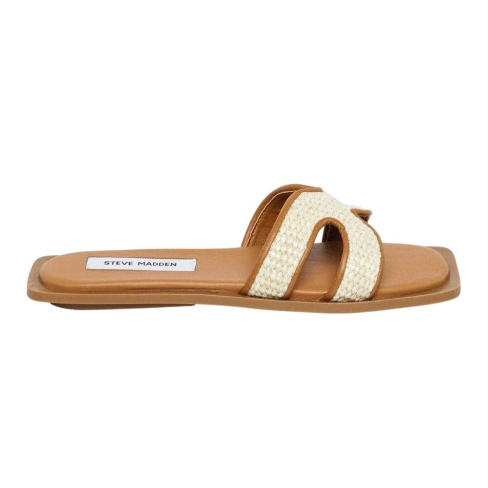 Steve Madden Womens/Ladies Sofia Leather Flat Sandals / Natural Beige